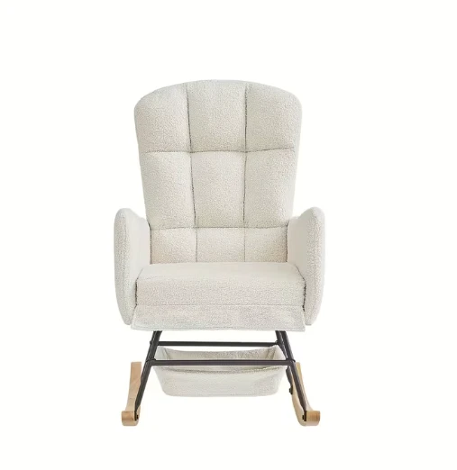 Rocking Chair for Nursery, Upholstered Glider with High Backrest, Nursery Rocker - Image 3 of 4