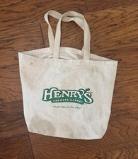 Vintage Henry's Farmers Market Canvas Tote Bag Made in USA Grocery Market