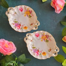 Pair Royal Crown Derby Derby Posies Footed Sweet Dishes Excellent