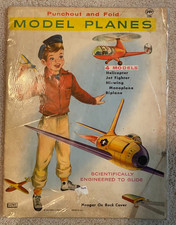 LOWE 1961 Punchout and Fold Model Planes 4 Models Jet Helicopter Unused RARE