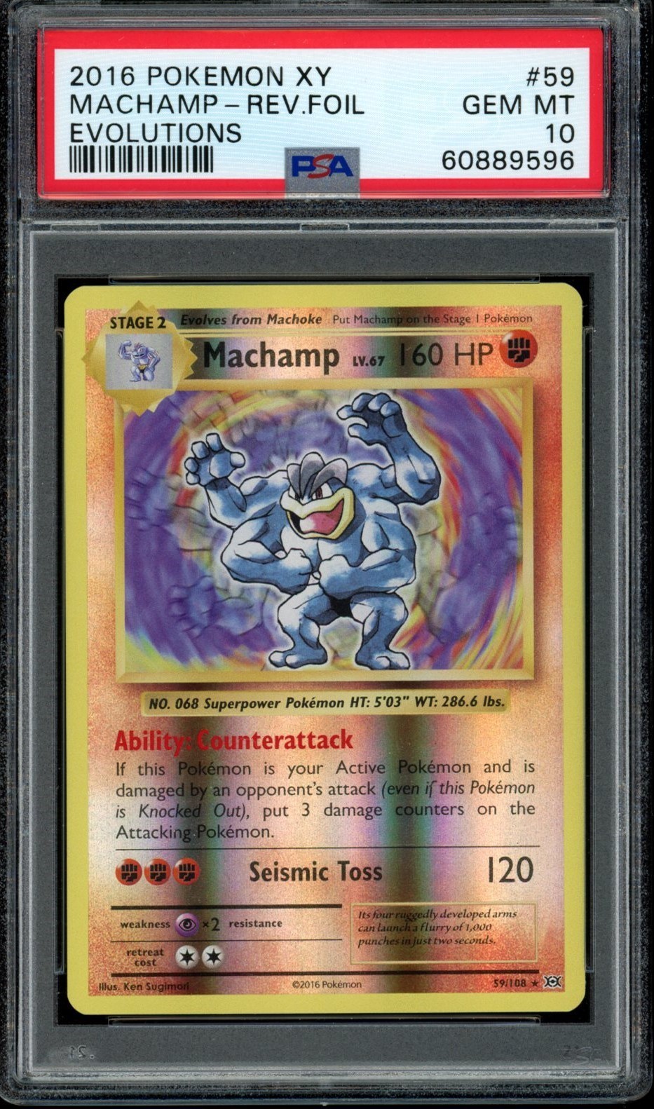 2016 Pokemon XY Evolutions Reverse Foil Holo Machamp #59 Rare eBay 1/1 PSA 10