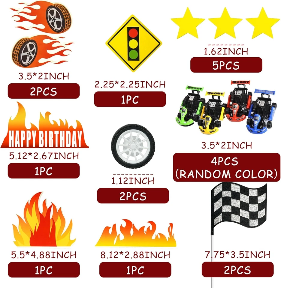Coche de carreras adornos para pasteles coche camión decoración de pasteles juguetes de carreras para hombre niño niño B Foto 3 de 4