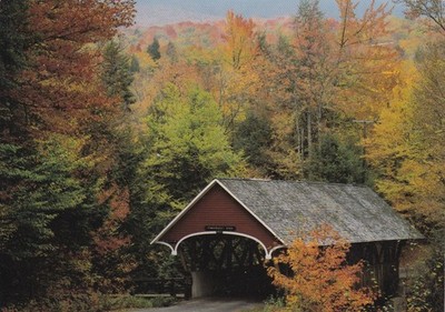 NEW HAMPSHIRE ~ BRÜCKE ÜBER PEMIGEWASSET RIVER ~ GEBRAUCHT ~ POST DATIERT 1991