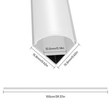 Image of LED Aluminium Channel Profile 3.3ft Extrusion Diffuser Strip Lights Cover