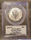 2014-W 50th Anniv. Set Silver Kennedy 50C PCGS Rev. PF-70 First Strike Signature