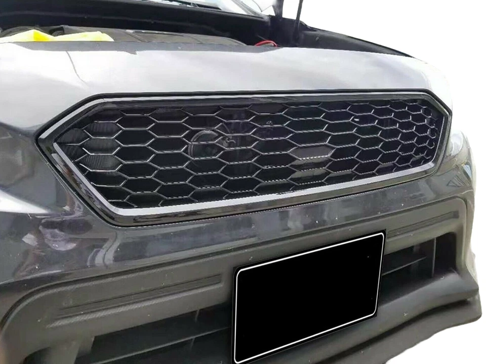 Fit 2018 2019 2020 2021 Subaru WRX STI Front Bumper Grill Badgeless Black Grille Foto 3 de 4