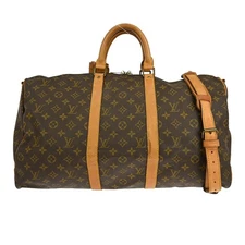 Louis Vuitton Keepall Bandouliere Bag Monogram Canvas Brown Canvas Travel Bag