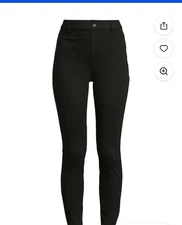 Time and Tru Womens High Rise Jeggings Size L /12-14 Skinny Fit-Black