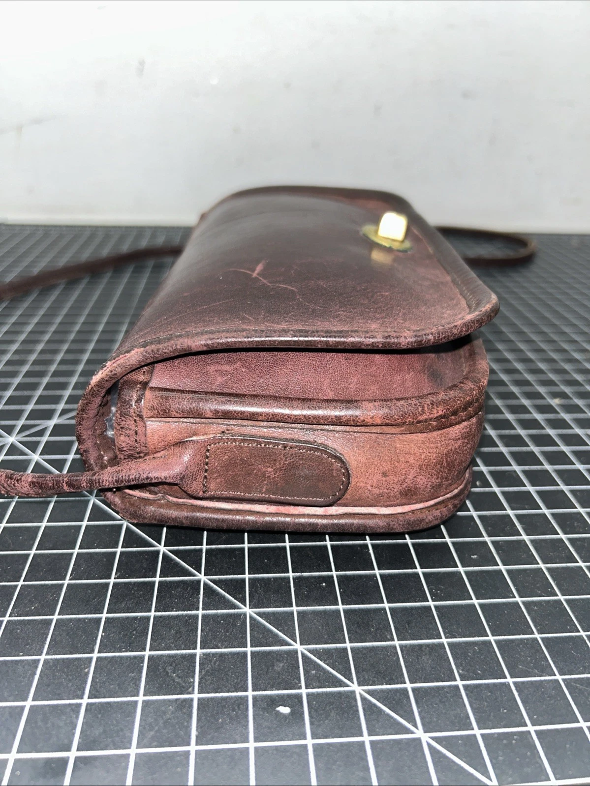 RARA borsa a tracolla Coach vintage anni 70 pelle marrone SM Dinky made in New York