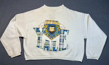 Vtg 90s YALE Bulldogs Sweatshirt Cropped College Womens L Pullover RARE