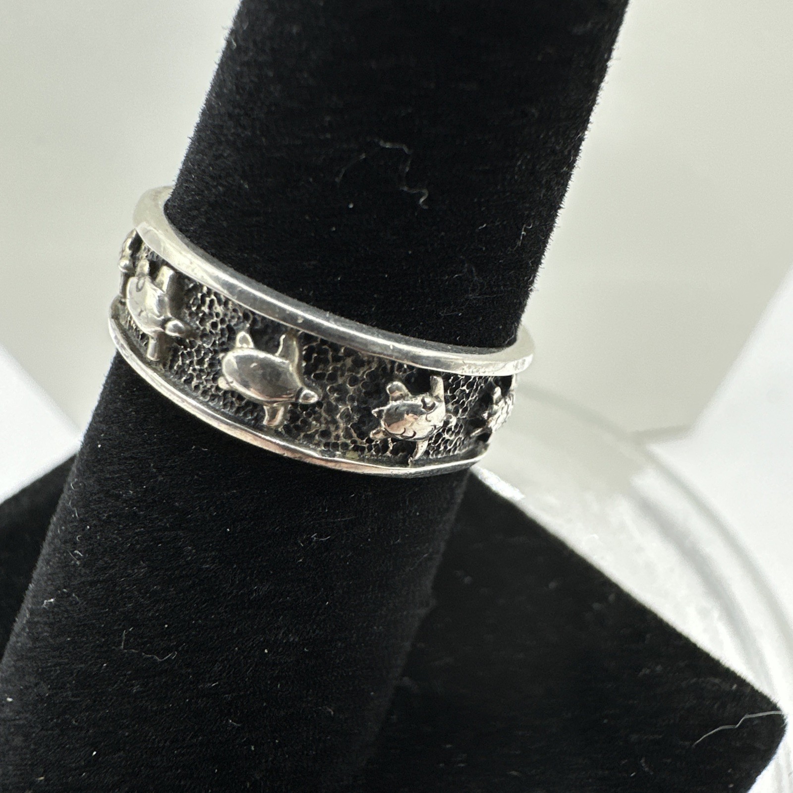 Multi Turtle Band Ring Solid 925 Sterling Silver … - image 3