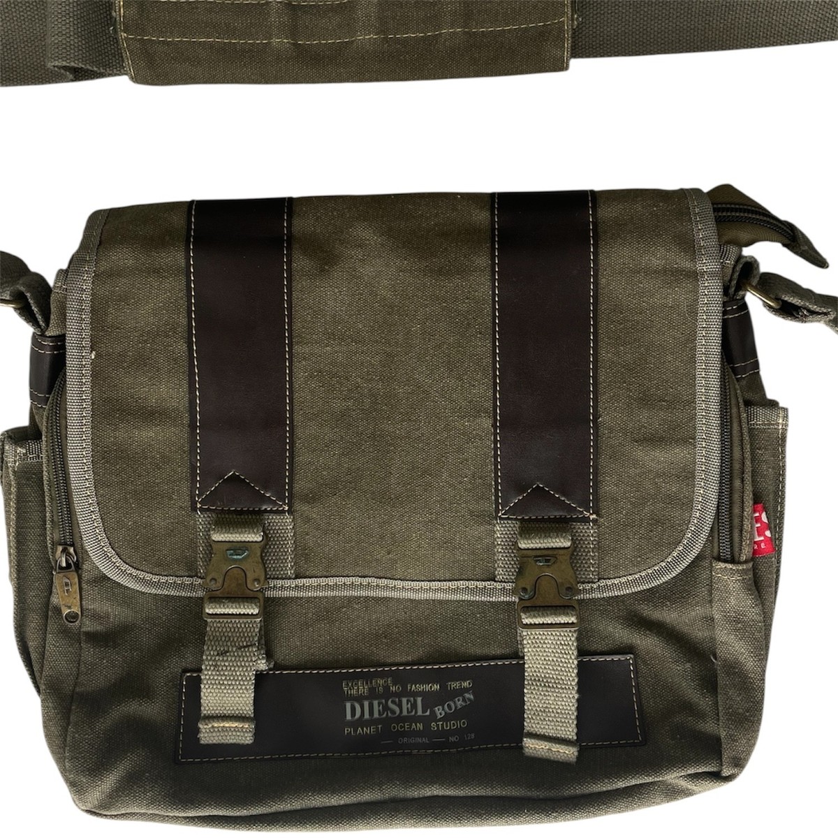 DIESEL archive bag アーカイブ 00s DIESEL アーカイブ マルチポケット レザー切替 ハンドバッグ