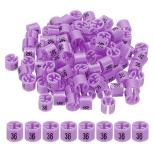 100 Pcs Clothes Hanger Marker Number 36 Tag 3mm Rod Garment Size Tag Purple Pink