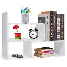 Hossejoy Wood Adjustable Desktop Storage Organizer Display Shelf Rack, Office...