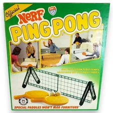 VTG 1982 Nerf Ping Pong Set Parker Brothers Complete Boxed 80s Toy Table Tennis