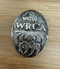 WRCA 1999 Working Ranch Cowboy Association Roping Sterling Silver Pin Badge