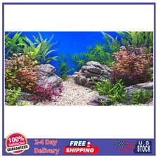Aquatic Plant Fish Tank Background 48x24 in River Bed Lake Vinyl Aquarium Decor