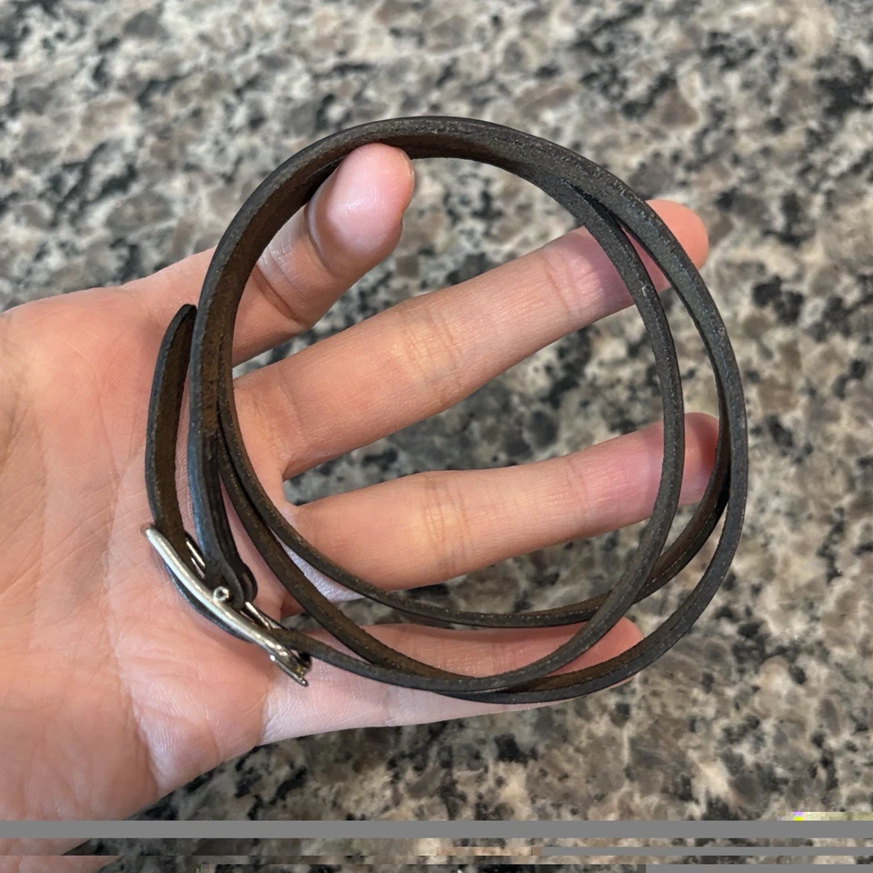 "Pulsera envolvente de cuero negra Hermes 30""" Foto 3 de 4