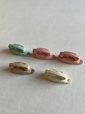 THE PRINCESS PHONE Key Fob Ring MINI ROTARY DIAL TELEPHONE Vintage Keychain 5pcs