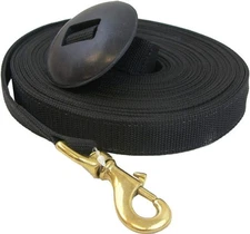 Intrepid International Lunge Line with Rubber Stopper 25' - 25-Feet, Black 