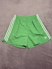 Adidas Originals Sprinter Retro Nylon 3 Stripes Shorts Green White 5 Sz Medium