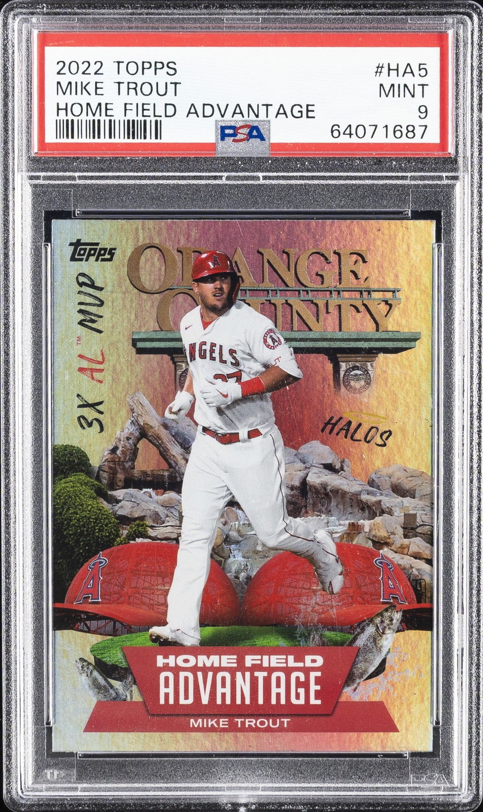 2022 TOPPS HOME FIELD ADVANTAGE #HA5 MIKE TROUT PSA 9