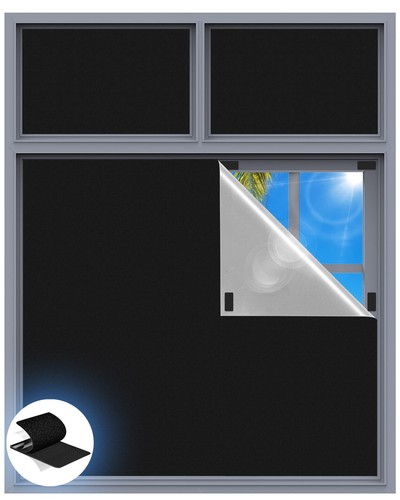 Blackout Curtains for Bedroom, 39" x 58" Portable Black Out Blinds with 20 Se...