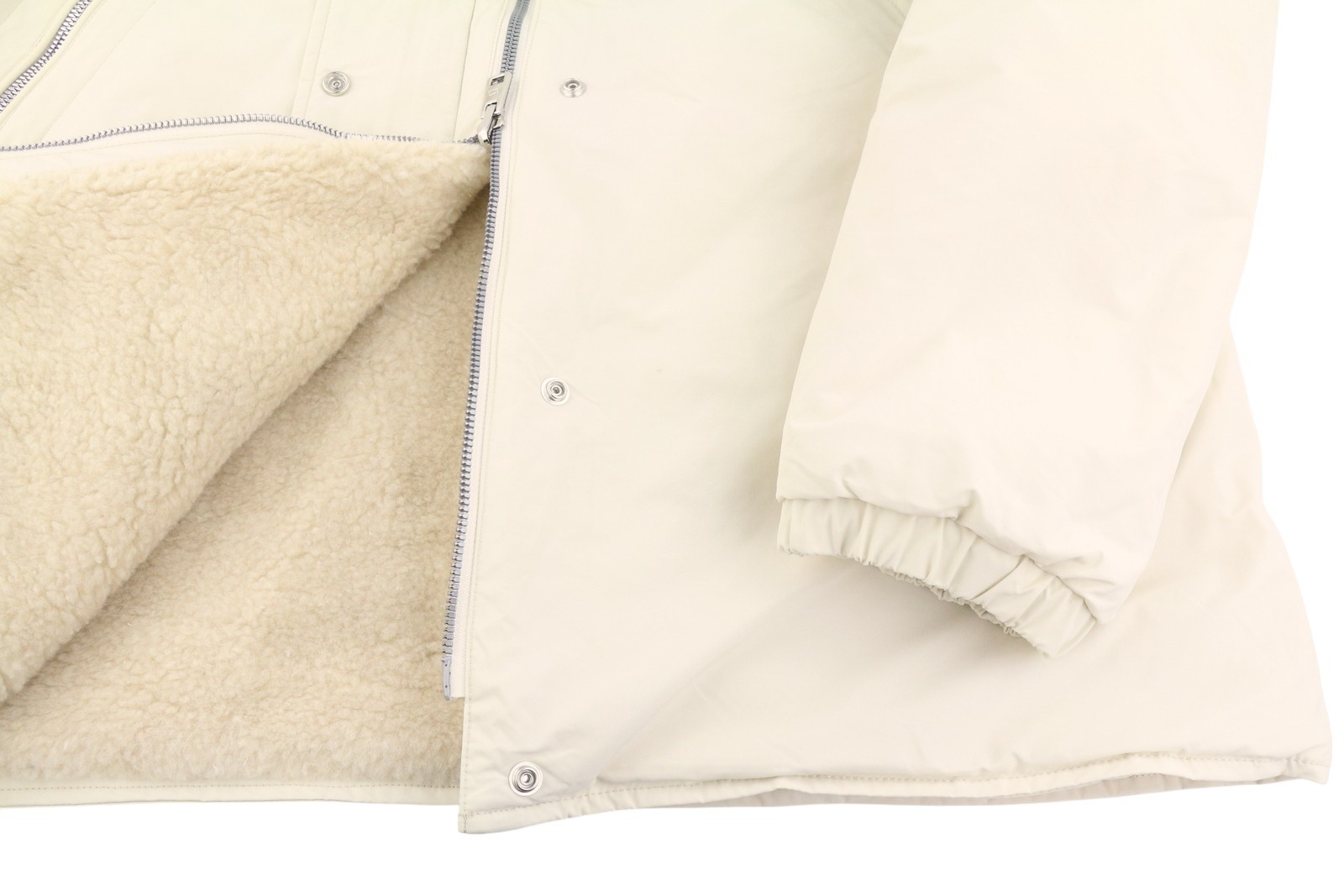 Woolrich Women's Reversible Teddy Parka Jacket Cream Size S image 8