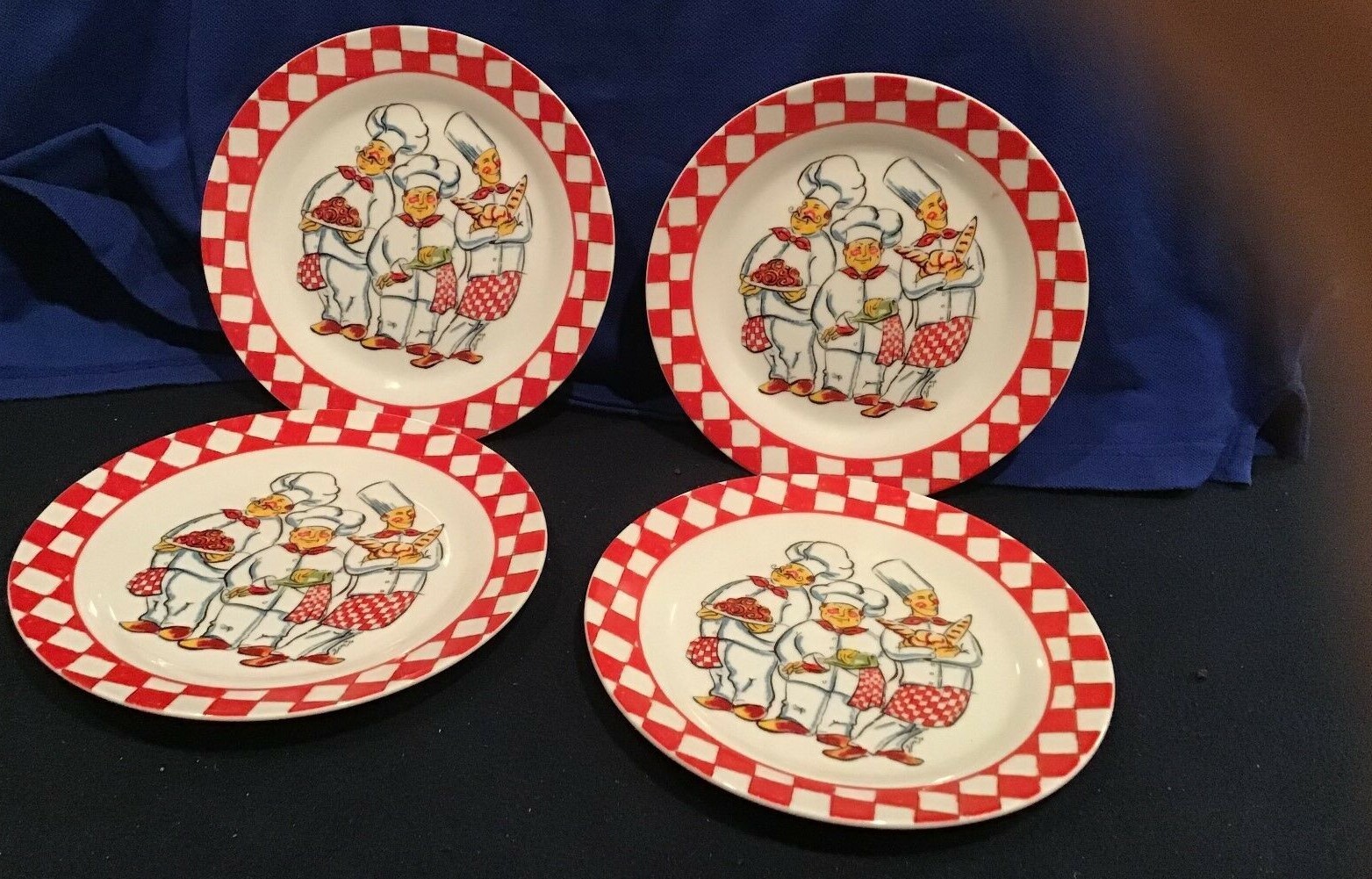 Appetizer /Salad / Dessert Plates (4) I. Godinger Italia Chef Theme