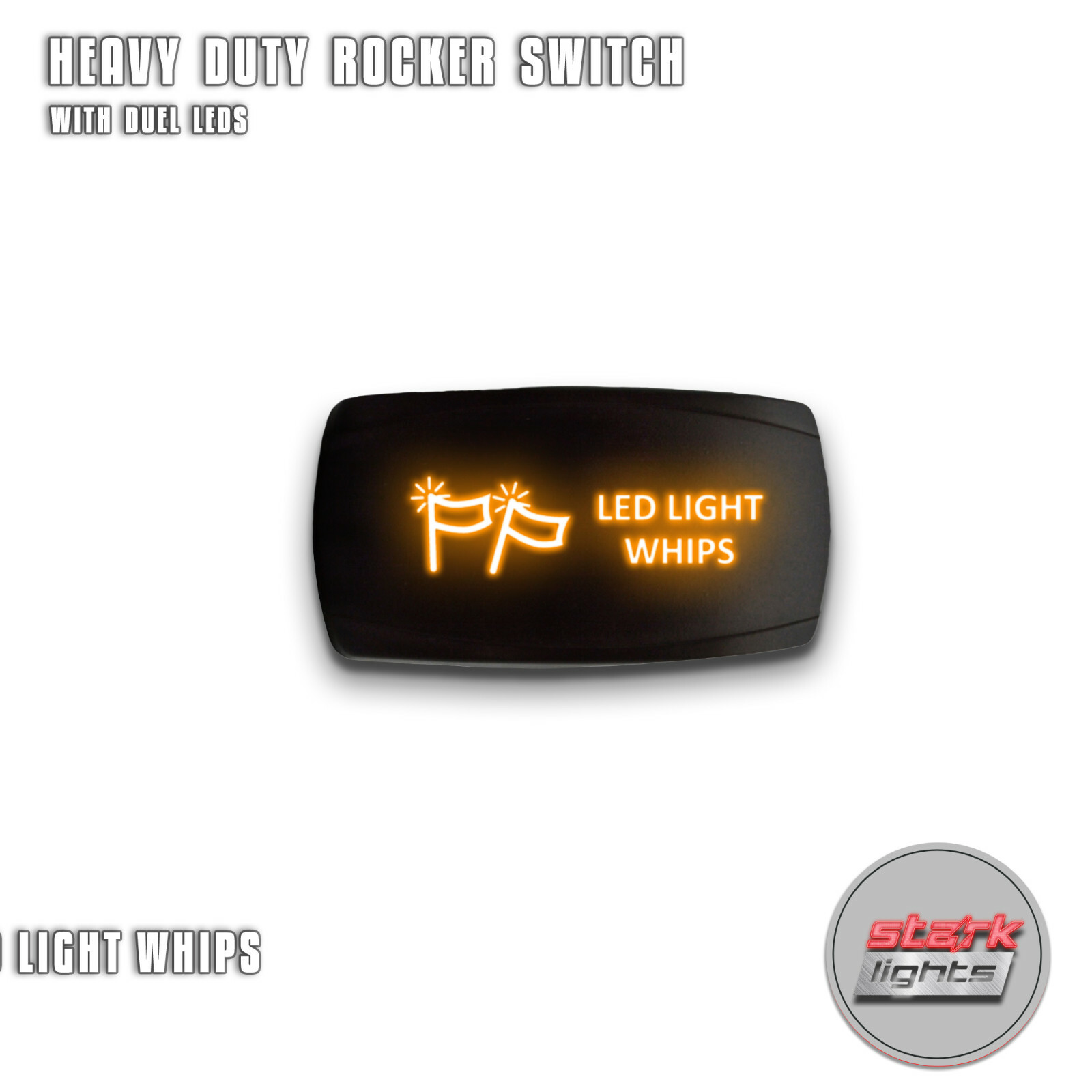 ORANGE HORIZONTAL LED Rocker Switch 5Pin Dual Light 12V ON OFF - LED ...