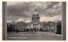 Boise Id. State Capitol B&W 1946 Vintage Postcard