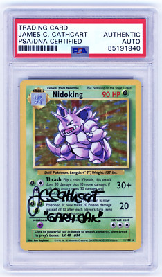 First Ever Signed James Carter Cathcart Nidoking Base Set 11/102 Holo Unlimited