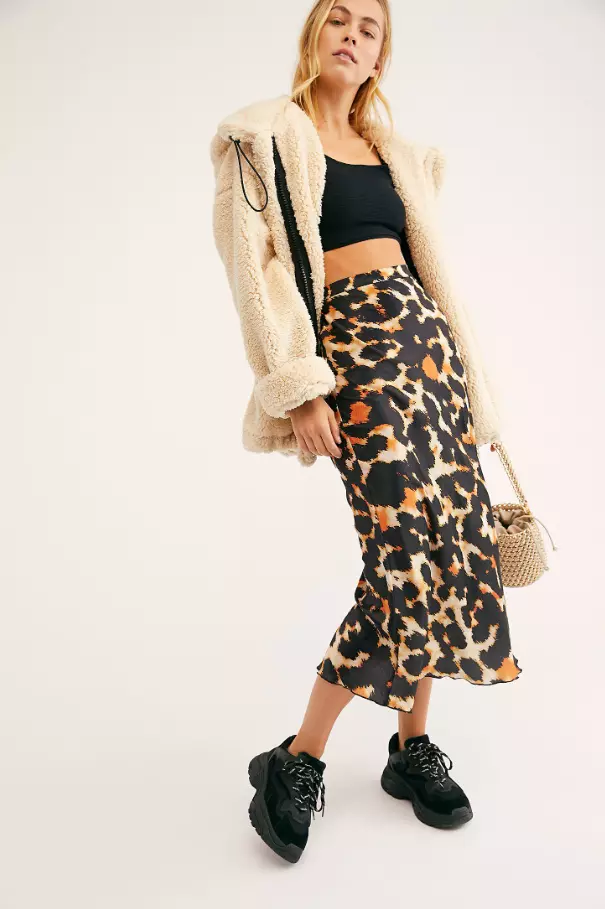 Kendall satin midi skirt cheap