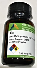 Tin, 99.995+%, granular 20-30 mesh, Ultra Reagent (ACS), 30g