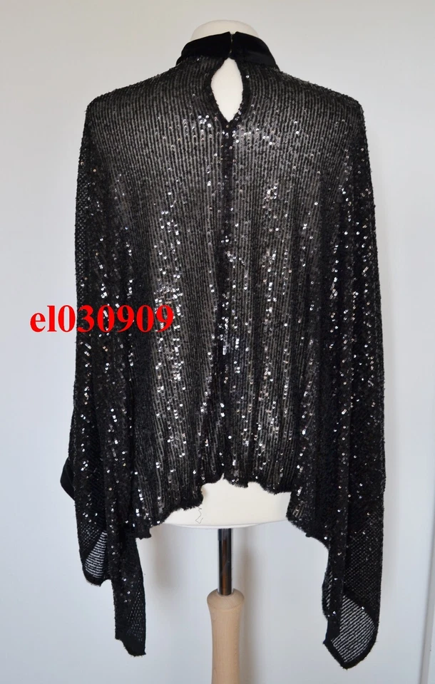 ZARA НОВЫЙ ЖЕНЩИНА ПЛАЩ БЛУЗКА С БЛЕСТКАМИ ЧЕРНЫЙ РАЗМЕР XL-XXL REF. 8991/975 - Изображение 2 из 4
