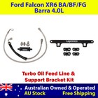Turbo Oil Feed Line &Support Bracket Kit For Ford Falcon XR6 BA/BF/FG Barra 4.0L