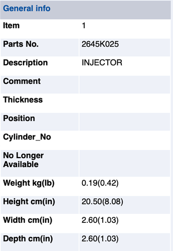 PERKINS OEM PARTS *2645K025* FUEL INJECTOR - Picture 7 of 7