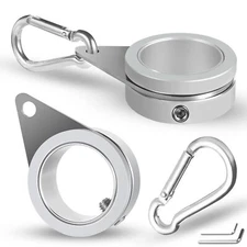 2-Pack 1-Inch Flagpole Rings Aluminum 360° Rotating Fits 0.75-1.02-Inch Poles