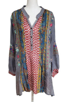 All About Her Cupro Embroidered Top Size Medium
