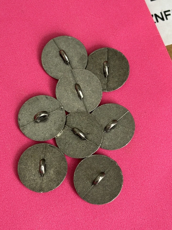 Vintage Pewter Buttons!!  3/4” 8 Great Patina!!  Norway 🇳🇴 NEW FIND! - Image 4 of 4