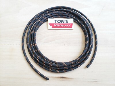 10 feet Vintage Braided Cloth Covered Primary Wire 12 GA gauge Orange