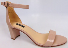 NEW Nine West Women PRUCE 3 Ankle Strap Heels Dress Sandal Size 9.5 Leather Nude