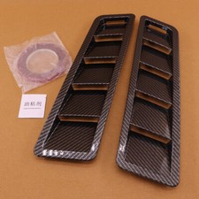 2Pcs Carbon Fiber Car Hood Vents Louver Panel Trim ABS Universal For all Cars