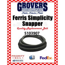 FERRIS SIMPLICITY Belt Part # 5103907 HYDRO BELT FOR IS2100 & IS2200