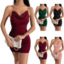 Sexy Dress Solid Color Sleeveless Skirts Open Back Chain Straps Dresses for Girl