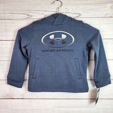 Boys Under Armour Size 5 Gray Hooded Sweatshirt Hoodie NWT