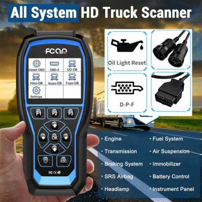 DPF Regen Oil Reset Diesel OBD Heavy Duty Truck Full System Diagnostic Scanner