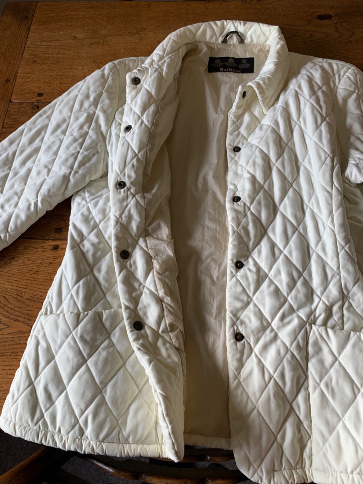Barbour quilted jacket women’s size 16 ivory/cream eBay