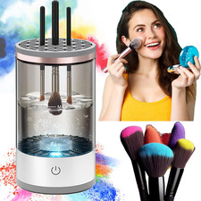 Electric , Cosmetic Brush Cleaner, Automatic Spinning for All Size Makeup Brush