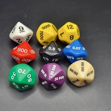 9 Special Novelty Dice Place Value Dice Specialty Lot#2